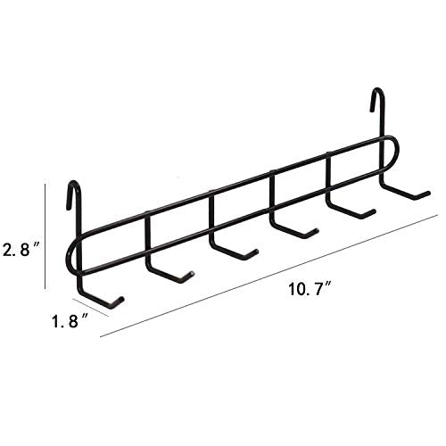 Storage Hooks Rack, 2 Pack - Iron Wire Grid Hooks for Wall Mount Storage and Display, 10.7”x 2.8”x1.8 », Black - color: Black