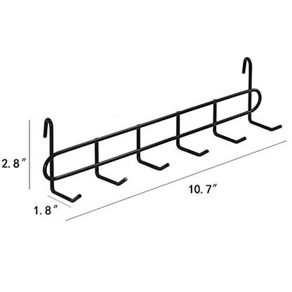 Storage Hooks Rack, 2 Pack - Iron Wire Grid Hooks for Wall Mount Storage and Display, 10.7”x 2.8”x1.8 », Black - color: Black