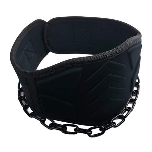 12 mm Thick Heavy Duty Dip Belt with 36 IN Steel Chain, 35" Weighted Pull Up Belt for Added Weight Training, Chin Ups, Pull Ups, Tricep Dips And More - color: Black