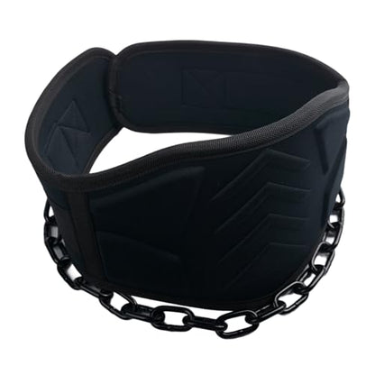 12 mm Thick Heavy Duty Dip Belt with 36 IN Steel Chain, 35" Weighted Pull Up Belt for Added Weight Training, Chin Ups, Pull Ups, Tricep Dips And More - color: Black