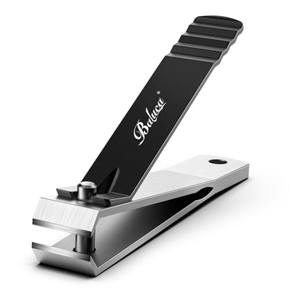 Heavy Duty Straight Blade Nail Clippers for Thick Toenails, Professional Stainless Steel Fingernail Toenail Clippers Trimmers - Thick Wide Jaw Toe Nail Clippings for Seniors, Men & Women - Black - color: Silver Black