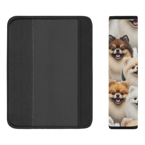 2PCS Pomeranian Dog Car Seat Belt Pad Universal Soft and Comfortable Harness Pads Strap for Kids, Car Seats Pushchair Strollers High Chair Pushchair - color: Pattern 754