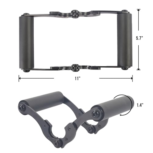V Bar Row Landmine Handle Attachment for Barbell Bars，Solid Mine Double D Row Handle Grips with Non-Slip Rubber Grips, T-Row Attachment for Olympic Strength Training Bars