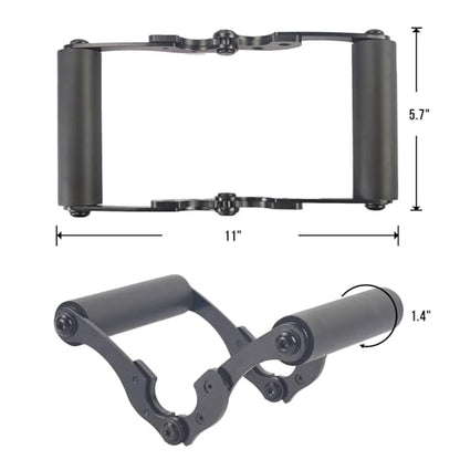 V Bar Row Landmine Handle Attachment for Barbell Bars，Solid Mine Double D Row Handle Grips with Non-Slip Rubber Grips, T-Row Attachment for Olympic Strength Training Bars