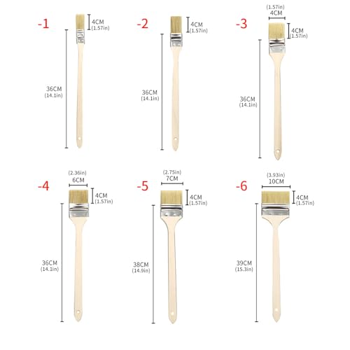 Tool with Comfortable Wooden Grip for Deeply Long Curved Head Scrub Brush Extended Reach Extension - size: E
