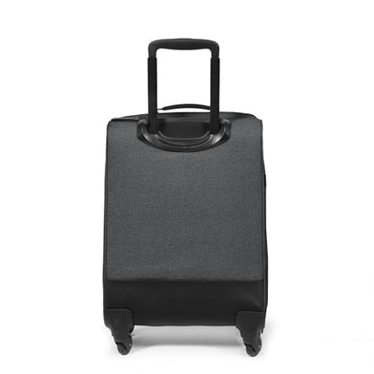 EASTPAK TRANS4 S – 44L Small Cabin Wheeled Luggage, Two Compartments, TSA Lock, 360° Spinner Wheels, and Telescopic Handle, Black Denim - color: Black Denim, size: 44 Liter Carry On
