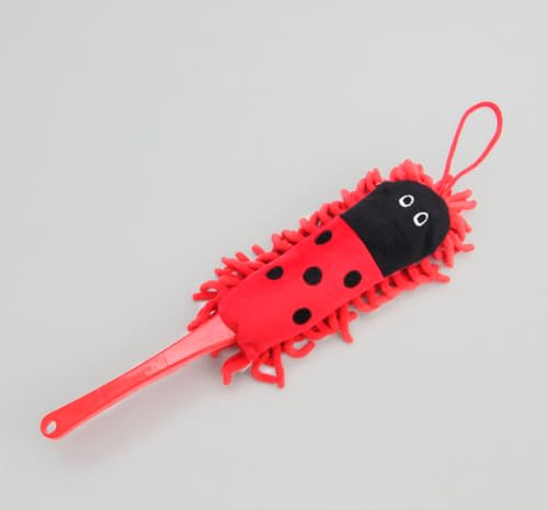 Nylon Hand Cleaning Brush Extendable Soft Handle for Home Fan,Red | Mini Cartoon Patterns Hand Cleaning Brush Extendable Soft Handle for Home Ceiling Fan,13.8In