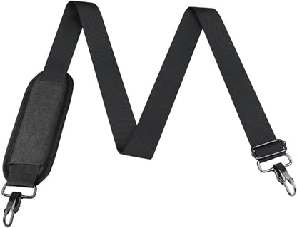 BOOEUDI 56 inch Shoulder Strap, Universal Adjustable Thick Soft Duffel Bag Shoulder Strap Replacement Comfortable Belt with Metal Swivel Hooks for Laptop Messenger Bag, Briefcase, Shoulder Bag, Black - color: Black