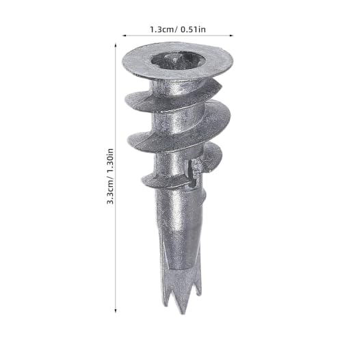 Hemobllo 30 Sets Zinc Alloy Drywall Anchor Screw Kit with Self Drilling Screws and Nylon Expansion Plugs, Reinforced Support, No Extra Holes Required, for Mounting Lights and Shelves