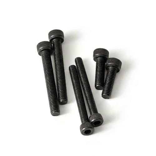 M5 x 8mm (50 Pack) Socket Head Cap Bolts with Hex Spanner, Black Oxide 304 Stainless Steel 18-8, Allen Socket Drive, Full Thread