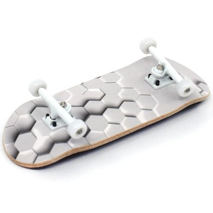 Teak Tuning 34mm Pro Fingerboard Heat Transfer Graphic Complete - Fully Assembled with Pro Level Parts - Pro Shaped Wood Deck (34x97mm), UltraSpin Wheels, Prodigy Trucks - Raised Hexagons - color: Raised Hexagons