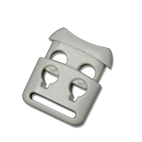 DYZD Double Hole Plastic Cord Locks End Spring Stop Toggle Stoppers Multi-Colour (10PCS, Grey) - color: Grey, size: 10PCS