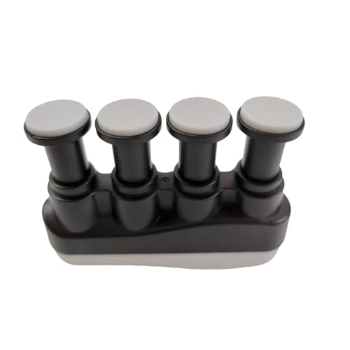 Finger Strengthener, Nalu Hand Grip Trainer Exerciser for Piano, Guitar, Bass, Ukulele Players, Plastic Material, Lightweight and Portable - Improve Finger Flexibility, Strength,1 Pack (Black+Gray) - color: Black+Gray