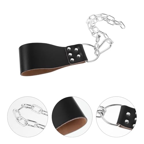 Weighted Dip Belt with Iron Chain for Men, Heavy Duty Pull-up Weight Belt for Bodybuilding, Powerlifting, and Gym Training, Black Waist Support Workout Accessory