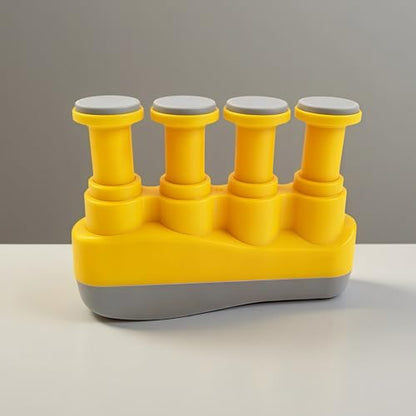 Finger Strengthener, Nalu Hand Grip Trainer Exerciser for Piano, Guitar, Bass, Ukulele Players, Plastic Material, Lightweight and Portable - Improve Finger Flexibility, Strength,1 Pack (Yellow+Gray) - color: Yellow+Gray