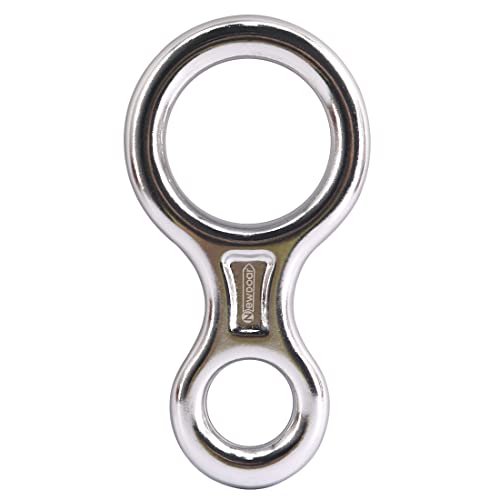 NewDoar Climbing Gear Downhill Equipment, Descender Rappel Rock Climbing Descending Belaying Equipment Rescue Figure 8 Descender Rigging Plate 35KN for Climbing Belaying and Rappeling Device - color: White
