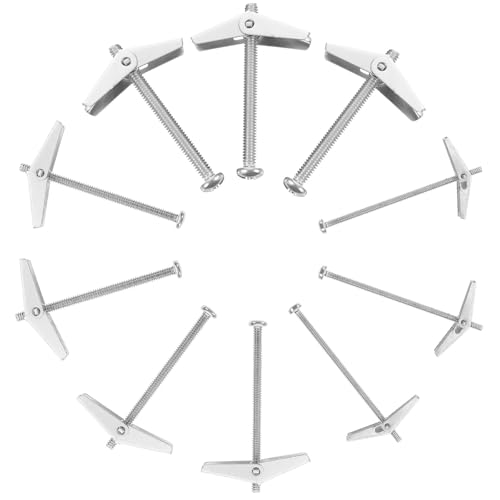 Tofficu 18pcs Hollow Wall Expansion Nut Anchor Set with Screws, Threaded Inserts for Drywall and Hollow Doors, Iron Sheet Fixing Hardware Kit for Home Improvement