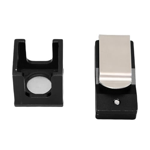flexman Billiard Chalk Holder, Aluminum Universal Dry Oil Pool Cue Chalk Holder with Magnetic Belt Clip, Professional Snooker Billiard Accessories - color: Black