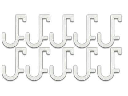10-Pack of Skadis Pegboard J-Hooks (10-Pack), White | Compatible with IKEA Skadis pegboard System
