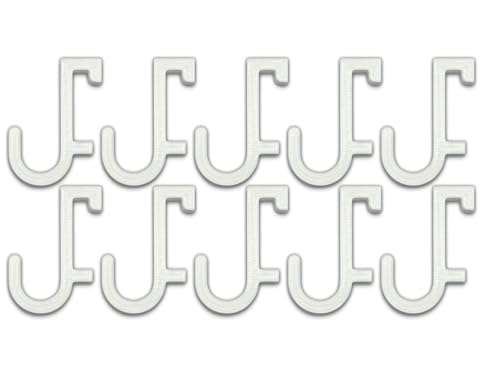 10-Pack of Skadis Pegboard J-Hooks (10-Pack), White | Compatible with IKEA Skadis pegboard System