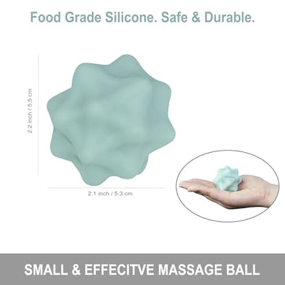 Small Spiky Massage Ball Trigger Point Massage Tool 2.2"×2.1" Green | Solid Bumpy Massager for Deep Tissue Myofascial Release Hand Foot Plantar Fasciitis Pain Relief Knots Acupoint Yoga Fitness - color: Green