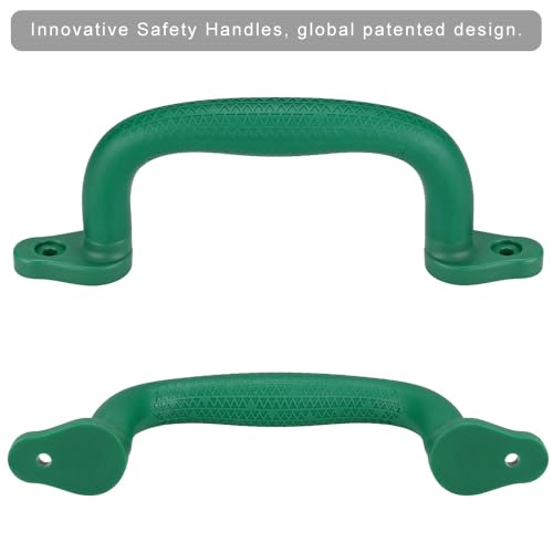SELEWARE Green Playground Safety Handles 8Pcs Kids Playground Grab Handles | Non-Slip Durable Plastic Handle Indoor Outdoor Playset Handle for Playhouse, Treehouse, Climbing Frame, Jungle Gym, Swing Set - color: Army Green (8 Pack)