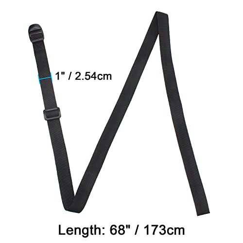 Wisdompro Sleeping Bag Strap, 2 Pack Utility Straps - 68 inch, Black | Heavy Duty Polyester Lashing Straps with Plastic Buckle for Backpacking, Sleeping Bag Compression, Luggage, Camping, Hiking - size: 68 inches