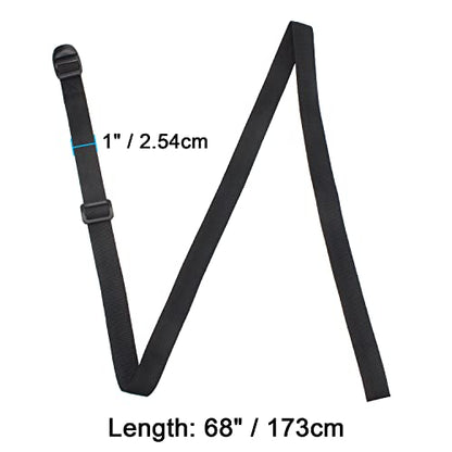 Wisdompro Sleeping Bag Strap, 2 Pack Utility Straps - 68 inch, Black | Heavy Duty Polyester Lashing Straps with Plastic Buckle for Backpacking, Sleeping Bag Compression, Luggage, Camping, Hiking - size: 68 inches