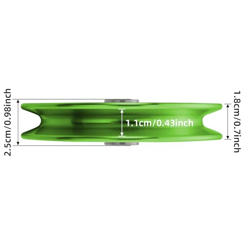 Aluminium Alloy Gym Pulley 90 mm，2‑Pack / 4‑Pack / 6‑Pack - color: Green