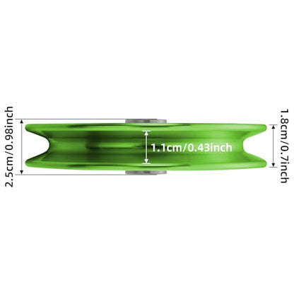 Aluminium Alloy Gym Pulley 90 mm，2‑Pack / 4‑Pack / 6‑Pack - color: Green