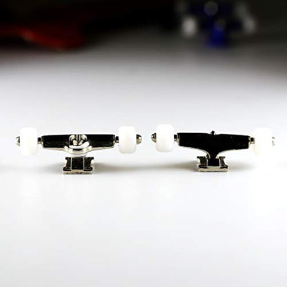 Professional Handmade Bamboo Fingerboard - 33mm 6-Ply Wooden Deck, 20th Anniversary Edition Vintage Mini Skateboard, Pro 34mm Silver Trucks & Beige II Bearing Wheels