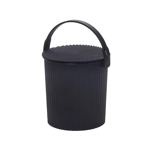 Hachiman Micro Bucket | 0.18 Gallon Heavy Duty Bucket with Lid and Handle, Hands-Free Filling, Easy to Stack and Store, Indoor Outdoor Use, Black - color: Black, size: Micro