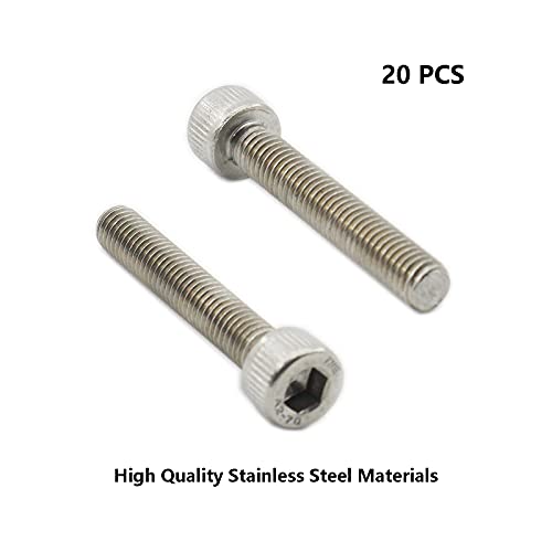 20 PCS Socket Head Cap Screws, TTZEZE 304 Stainless Steel Metric Machine Bolts Hex Socket Screw, Socket Drive Bright Finish Full Machine Threads for Shelf Chair Desk Install Repair (M5x30mm) - color: M5, size: 30mm