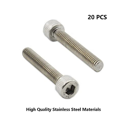 20 PCS Socket Head Cap Screws, TTZEZE 304 Stainless Steel Metric Machine Bolts Hex Socket Screw, Socket Drive Bright Finish Full Machine Threads for Shelf Chair Desk Install Repair (M5x30mm) - color: M5, size: 30mm