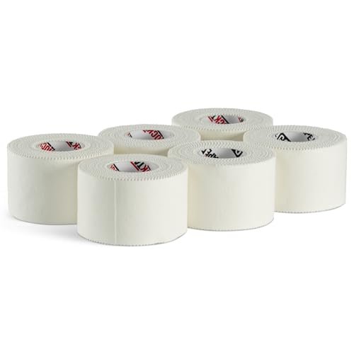 RockTape Athletic Tape for Joint Support – Tearable Sports Tape for Wrists, Ankles, Fingers – Hypoallergenic, Sweat-Resistant, Easy to Apply, 1.5" x 10 Yards, White, 6 Pack - color: White, size: 6 Pack