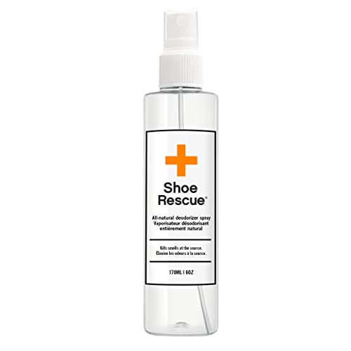 BootRescue All-Natural Premium Shoe Deodorizer Spray. Eliminates Odor & Refreshes Sneakers, Running & Tennis Shoes, Work Boots, Sandals, Gym Bag, All Footwear. Long Lasting Smell Eliminator, 170mL/6oz | Powerful odor neutralizer with plant-based enzymes,