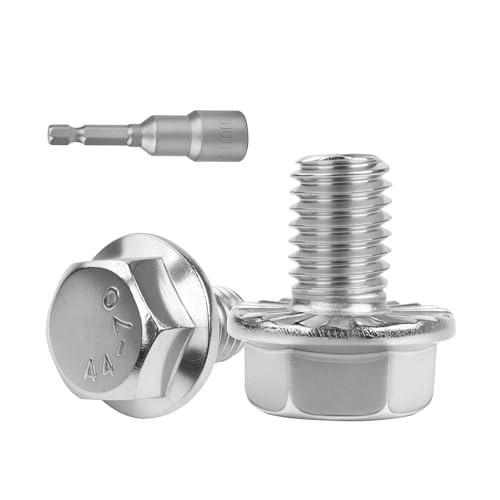 M8x12mm Serrated Flanged Hex Head Screws Bolts 25pcs HS/JXLS-10 | 304 Stainless Steel, External Hex Machine Screws, Equipped with Hex Sleeve, for Construction, for Automotive, for Industrial - size: M8x12mm