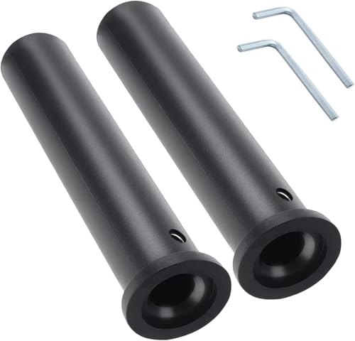 Olympic Adapter Sleeve 8 inch(2PCS),Converts 1 inch Standard Weight Plate Posts to 2 inch Olympic Weight Plate Posts,Heavy Duty Nylon and Removable end Cap