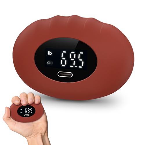 AMIR Hand Grip Strength Tester Trainer, Upgraded Rechargeable Electronic Hand Dynamometer up 395 Lbs (180kg) Forearm - Gripper-Finger Grip Strengthener Exerciser, Stress Balls for Sport Home - color: Red