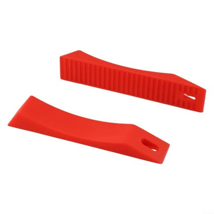 2 Pack Silicone Deadlift Wedges for Weight Lifting, Anti-Slip Barbell Loading Blocks to Easily Add and Remove Bumper Plates, Portable Squat Rack Accessories for Powerlifting and Gym Training(Red) - size: Red