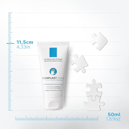 La Roche-Posay Cicaplast Hand Cream, Instant Relief Moisturizing Hand Lotion for Dry Hands, Shea Butter Lotion for Dry Cracked Hands, Non Greasy, Fragrance Free - size: 1.69 Fl Oz (Pack of 2)
