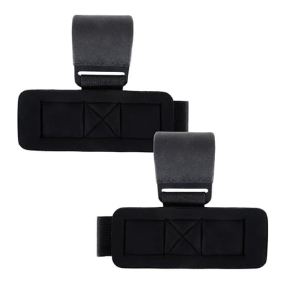 Heavy Duty Lifting Hooks (Pair) for Weightlifting – Wrist Support Straps with Metal Hooks, Padded Neoprene Gym Straps for Deadlifts, Pull Ups, Rows, Powerlifting – Non-Slip Grip Support for Men & Women
