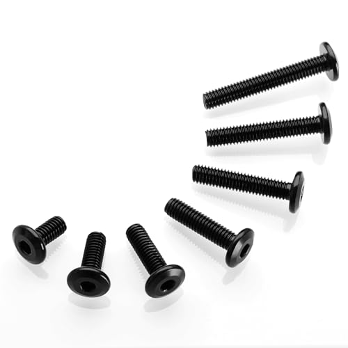Mywish M6 x 30mm 20Pcs Flat Head Hex Socket Cap Screws Bolts, 304 Stainless Steel Furniture Bolts Full Thread, Black Oxide & Hex Spanner - color: Black-M6, size: 30mm