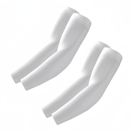 ROXUN Arm Sleeves Cooling UV Sun Protection Sport Compression for Men Women | UPF50,Seamless cover arms,Tattoo-covering,Lightweight & breathable,daily wear,Outdoor work,Basketball Baseball,Mangas - color: 2 White