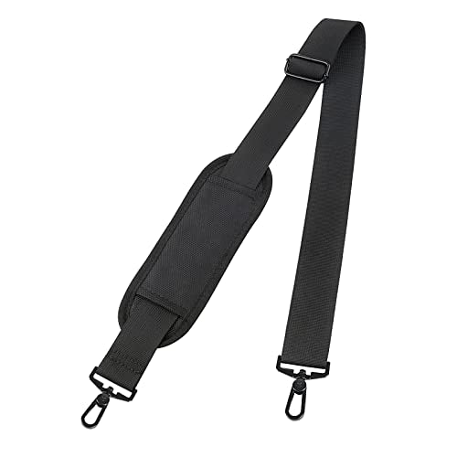 Taygeer Shoulder Strap, 52" Universal Replacement Laptop Bag Strap, Black | Adjustable Comfortable Padded Belt, with Metal Hooks, for Briefcase Computer Carrying Case Gym Duffel Messenger Bag Luggage - color: A-black