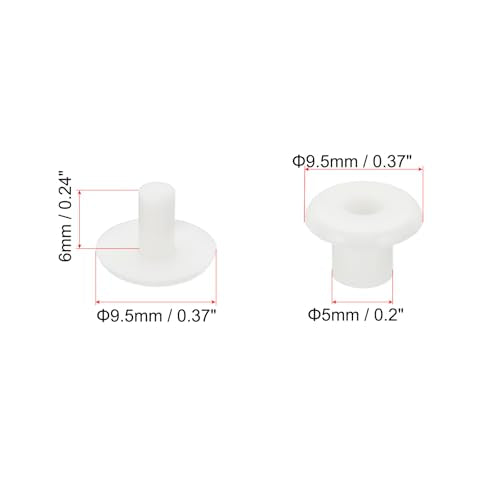 PATIKIL M5x6mm Plastic Binding Post, 50 Sets Plastic Chicago Screws Binding Screw Rivet Post Press-on Buckle for Leather Scrapbook Photo Albums, White - color: White, size: M5x6mm