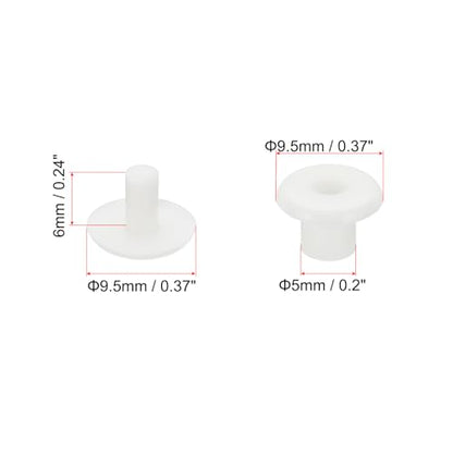 PATIKIL M5x6mm Plastic Binding Post, 50 Sets Plastic Chicago Screws Binding Screw Rivet Post Press-on Buckle for Leather Scrapbook Photo Albums, White - color: White, size: M5x6mm