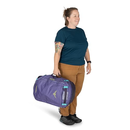 Osprey Transporter Lightweight Travel Duffel Bag - Extra Large Water Resistant Durable Gear Bag for Men and Women - color: Blue Flame/Nocturnal Blue, style: 40l