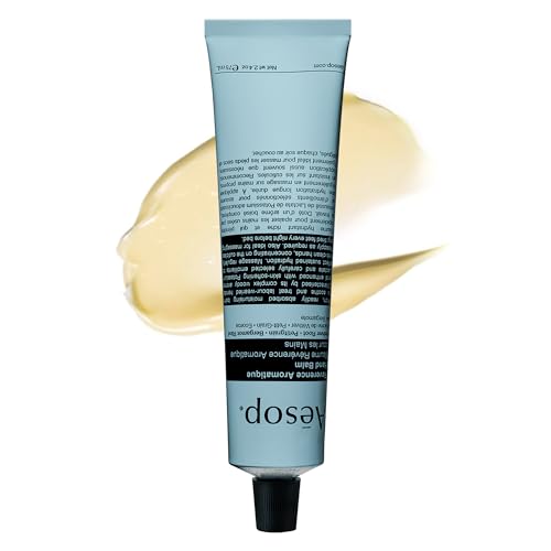 Aesop Reverence Aromatique Travel Size Hand Balm | Lotion that Gently Exfoliates Dry Hands + Nourishes with Macadamia Seed Oil and Shea Butter | 2.4 oz / 75 mL - style: Reverence