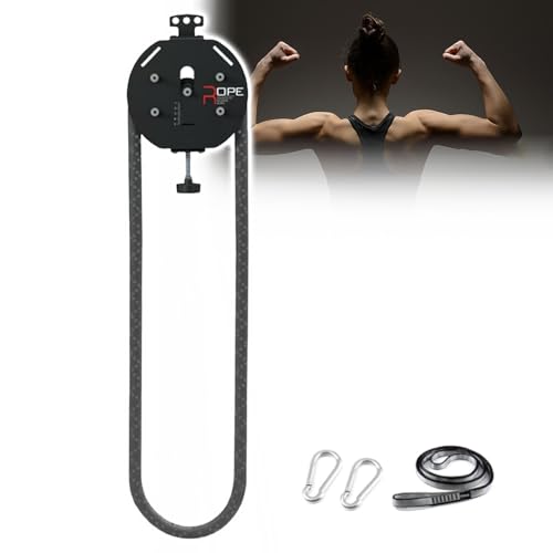 Portable Cable Pulley System And Endless Rope Trainer | Home Gym Pulley System With Adjustable Resistance Machine | Full-Body Workout Tool For Muscle Endurance, Grip & Coordination Training - color: Black